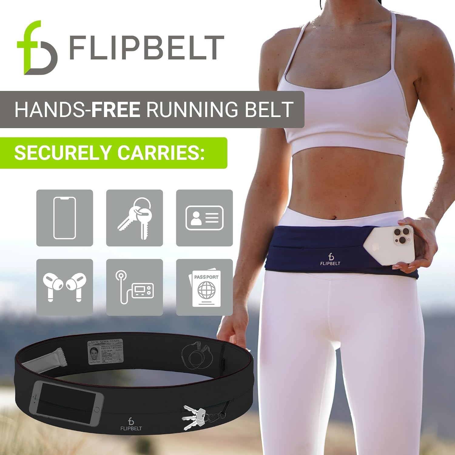 Classic Running Belt, Phone Holder for Running, Money Belt Pouch