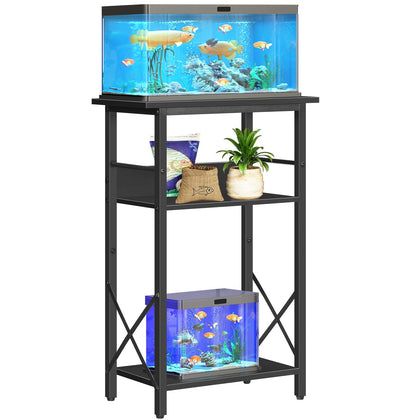 10 Gallon Aquarium Stand, 3-Tier Fish Tank Stand with Storage