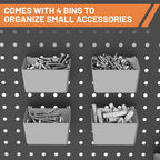Pegboard Hooks Set, Peg Board Organizer Accessories with Bins