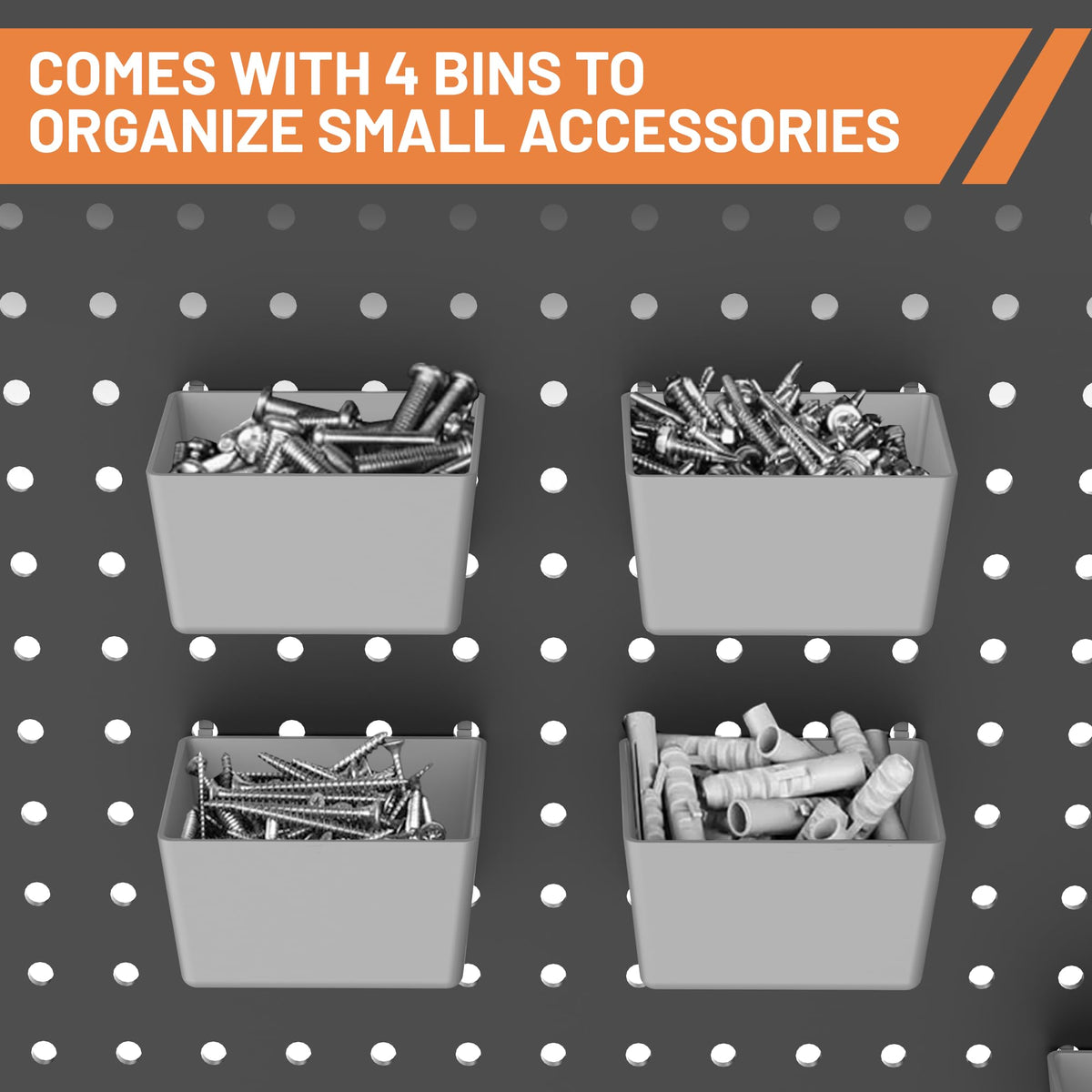 Pegboard Hooks Set, Peg Board Organizer Accessories with Bins