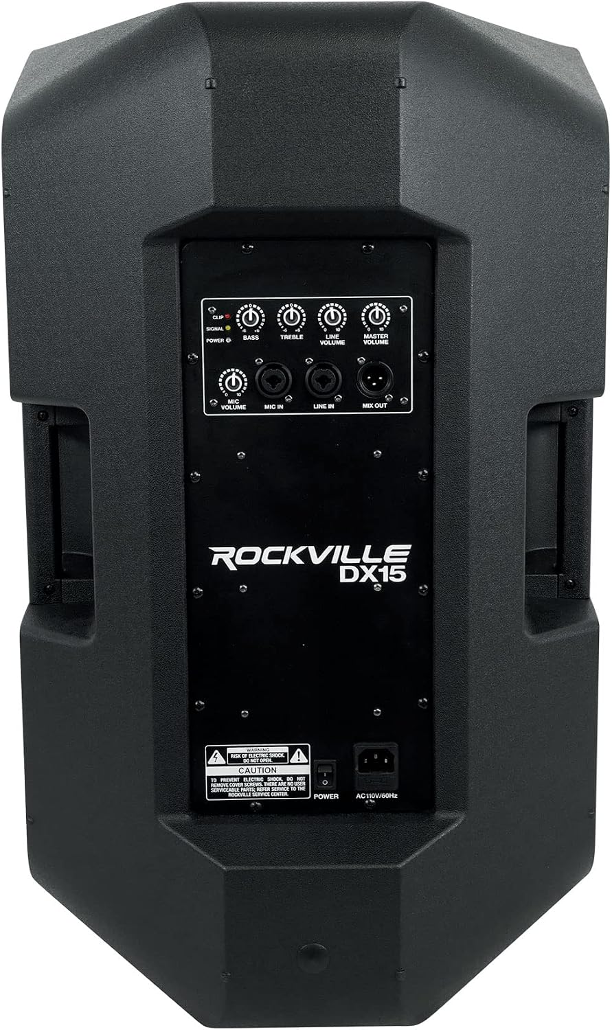 DX15 15" Active Powered Speaker with 2-Channel Mixer, 2-Pack | 2000W Peak/500W RMS, 1000W Program, XLR/1/4" Mic and