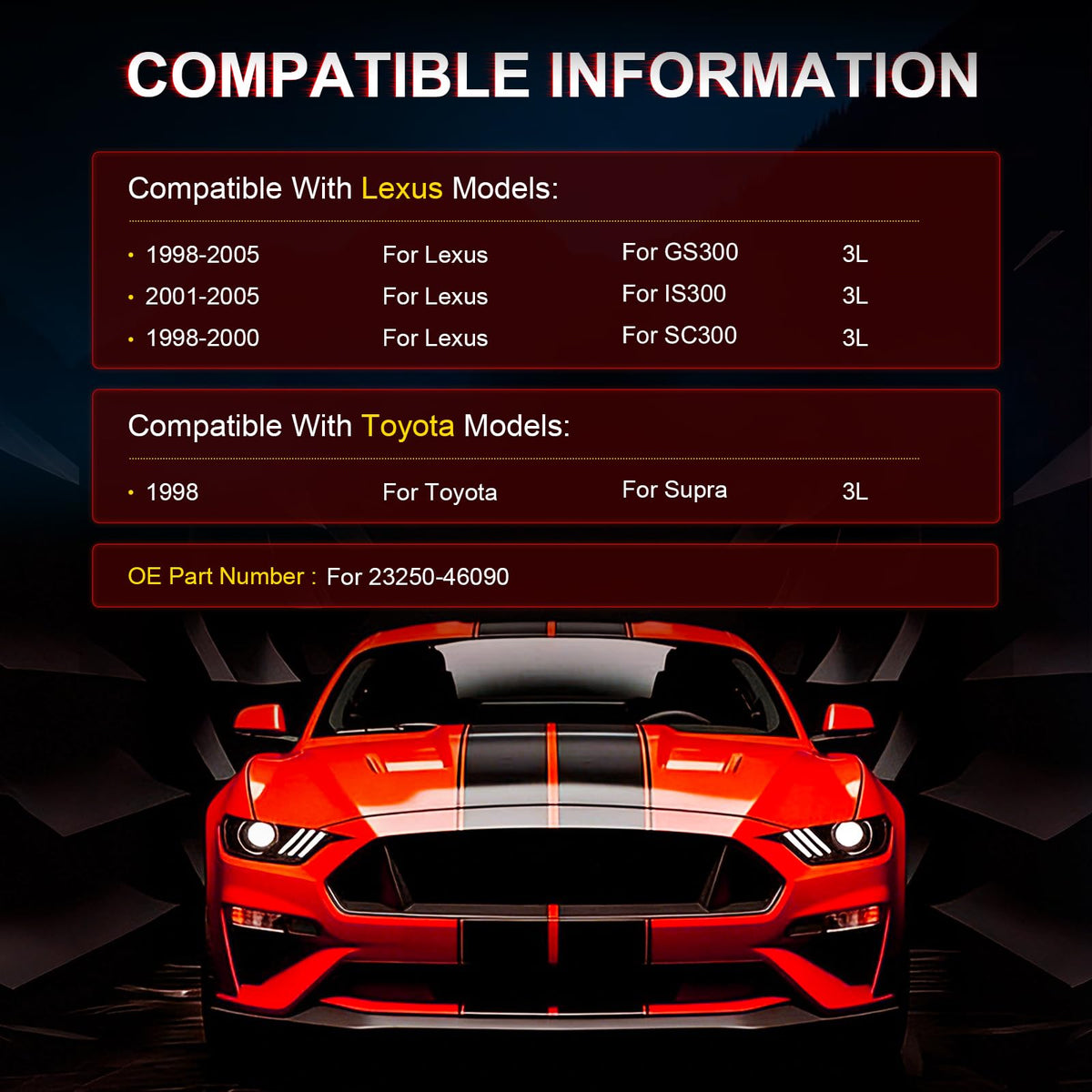 ANGLEWIDE Fuel Injectors Compatible with Lexus, Toyota