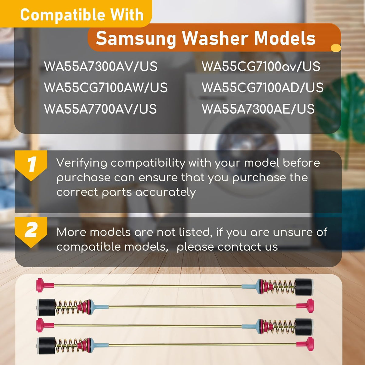 DC97-16350Q WA55A7700AV Washer Suspension Rods for samsung