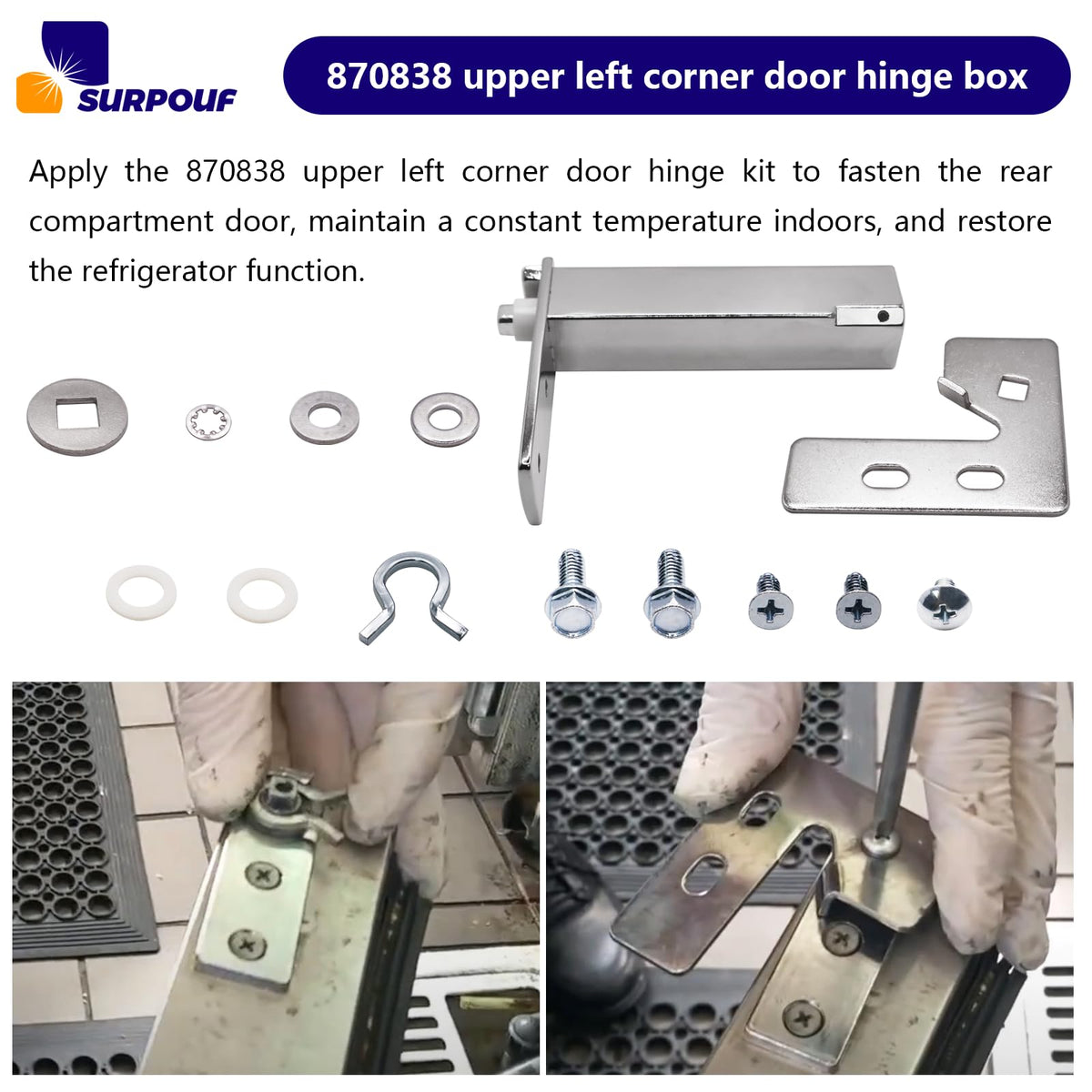 870838 Top Left Door Hinge Cartridge Fits For TRUE Door Hinge Kit