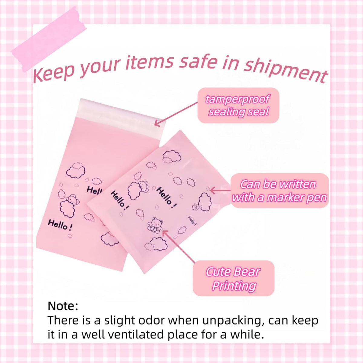 50Pcs Small Poly Mailers Self Adhesive Shipping Bag 5.9x7.87+1.97inch