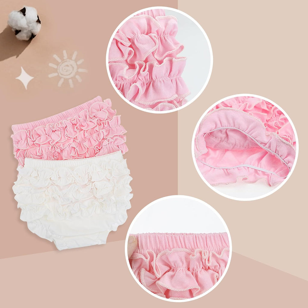 Girls Knickers for Toddler Girls Ruffle Panty Diaper Covers for Girls Cute Cotton Baby Girl Shorts