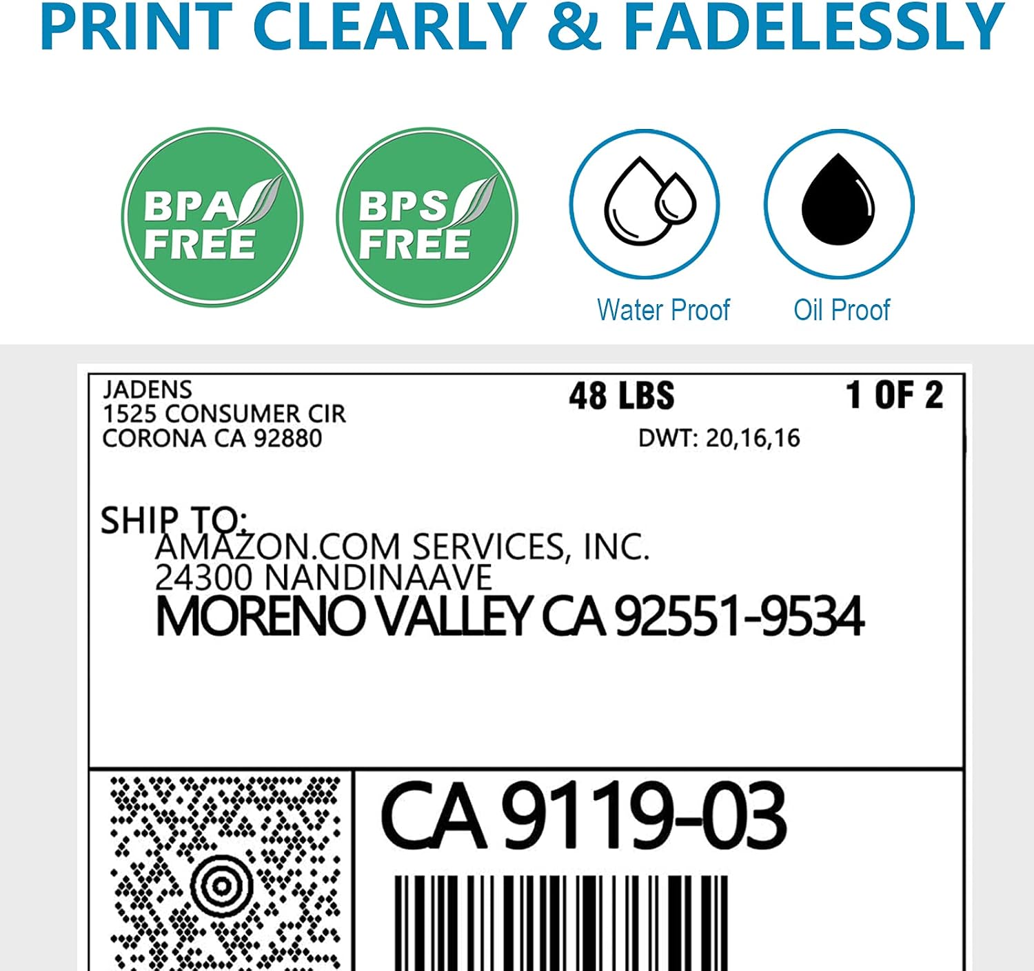 Thermal Labels, 500pcs 4×6 Shipping Labels