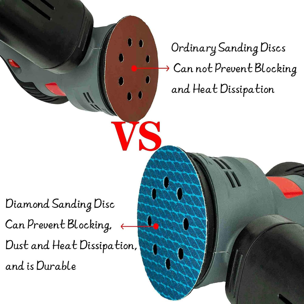 Orbital Sander Sandpaper 5 Inch 8 Hole Sanding Disc Hook and Loop Pads Sand Paper 60 Grit for Wood Metal 70 PCS Blue