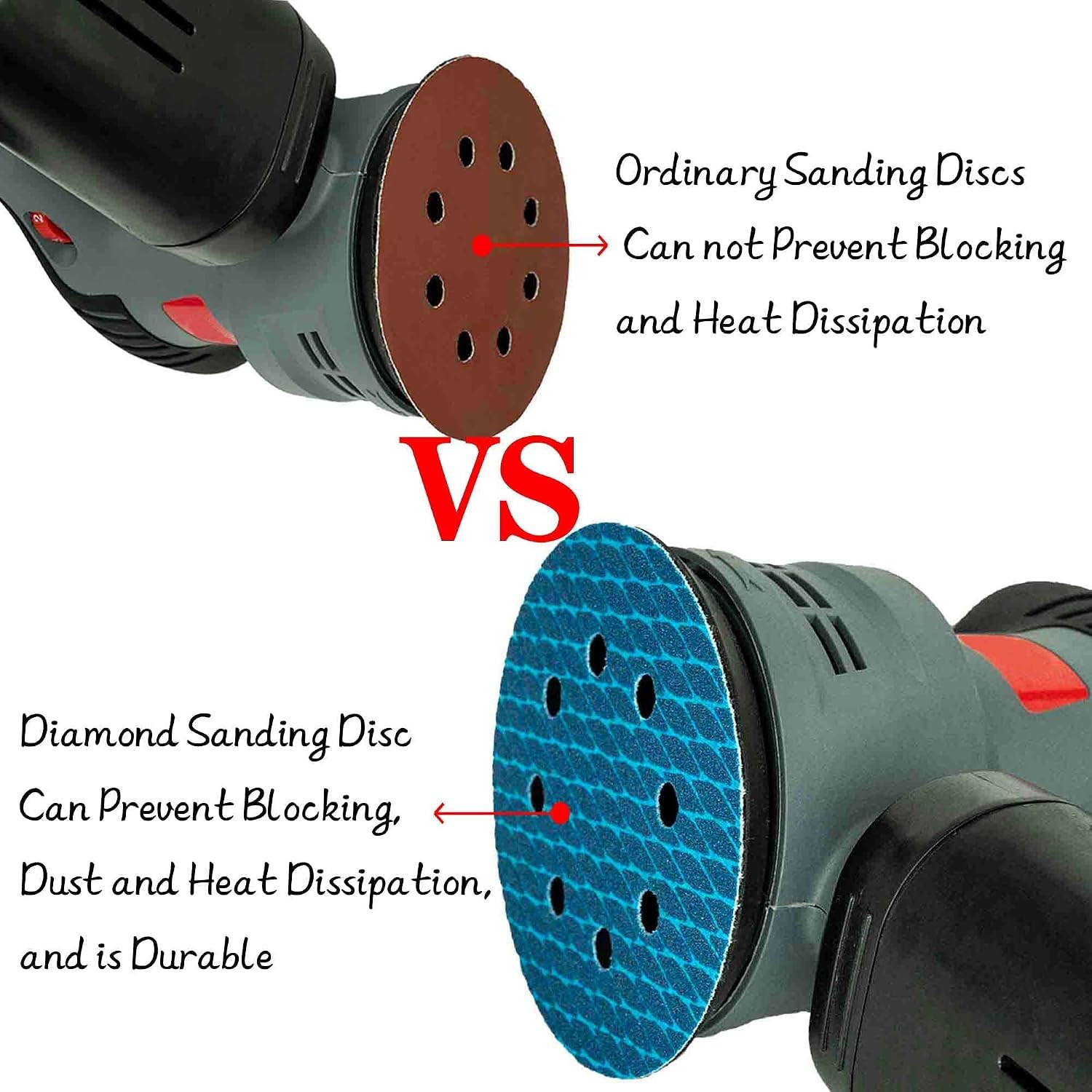 Orbital Sander Sandpaper 5 Inch 8 Hole Sanding Disc Hook and Loop Pads Sand Paper 60 Grit for Wood Metal 70 PCS Blue