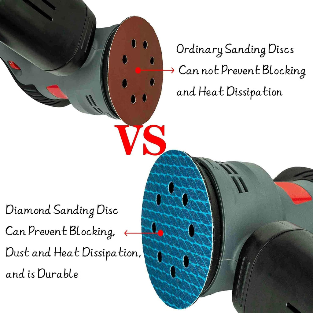 Orbital Sander Sandpaper 5 Inch 8 Hole Sanding Disc Hook and Loop Pads Sand Paper 120 Grit for Wood Metal 70 PCS Blue