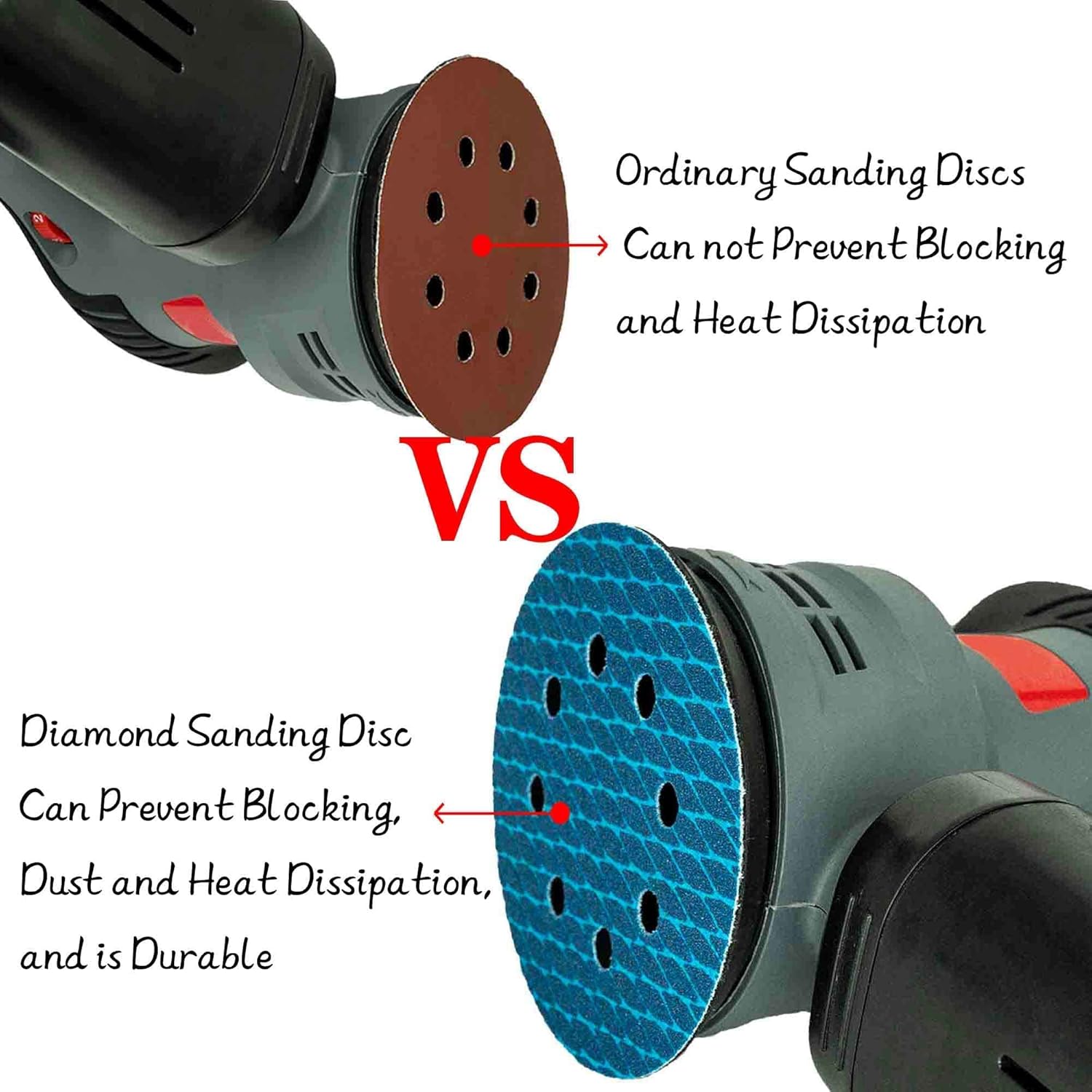 Orbital Sander Sandpaper 5 Inch 8 Hole Sanding Disc Hook and Loop Pads Sand Paper 120 Grit for Wood Metal 70 PCS Blue