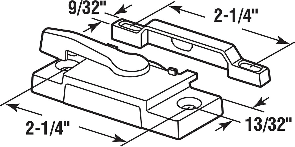 F 27448 Vinyl Window Sash Lock with Keepers, Matte Black (Single Pack)