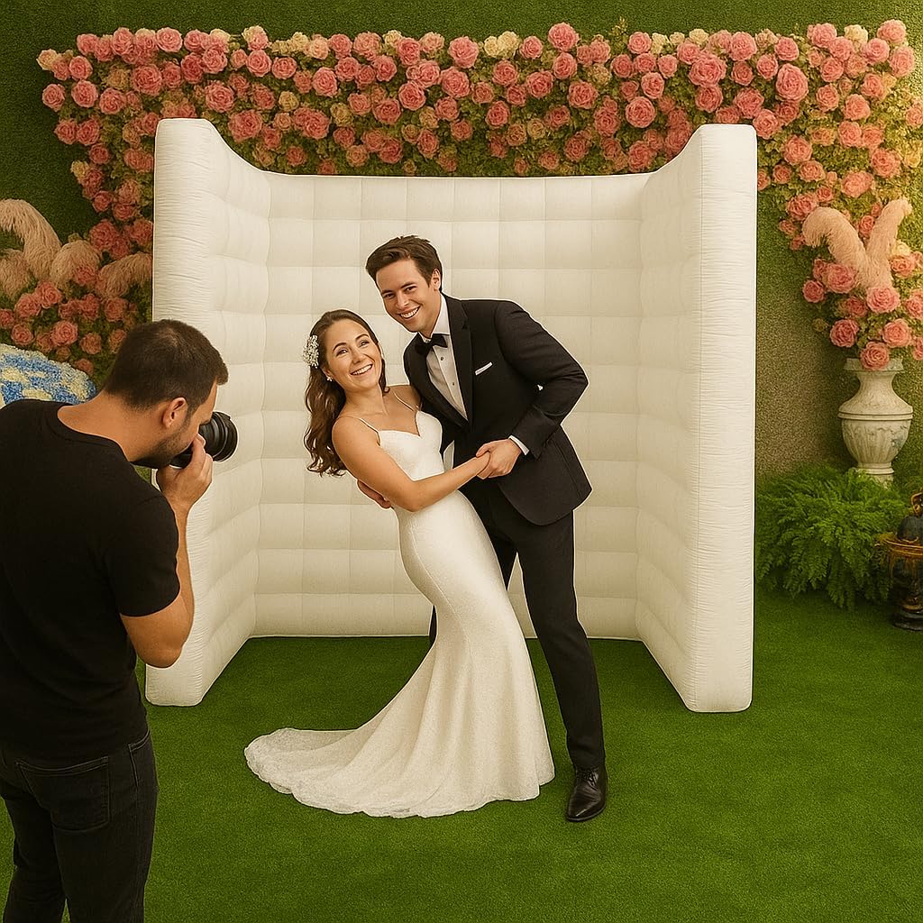 Inflatable Photo Booth Wall, White, 8.2X8.2X4FT