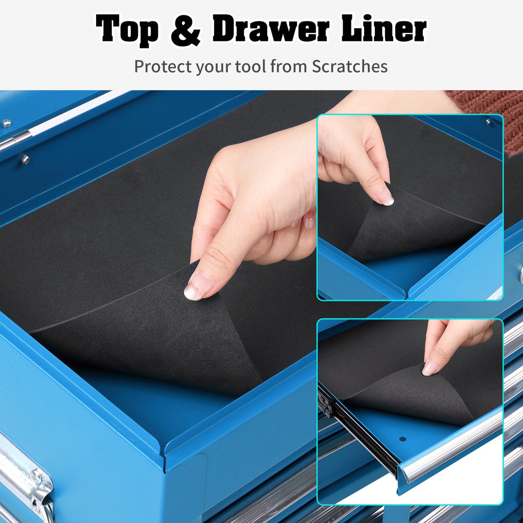 24" Portable Tool Box, 5 Drawer Tool Chest, Blue