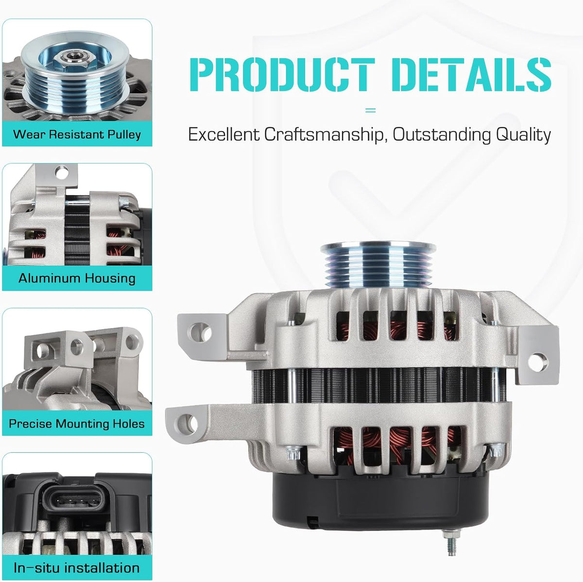 New Alternator 4.2L Fits for GMC Envoy/Envoy XL/for Chevrolet Trailblazer 2002-2005, for Buick Rainier/Envoy XUV 04-05, for Oldmobile Bravada 02-04, for Isuzu Ascender 03-05