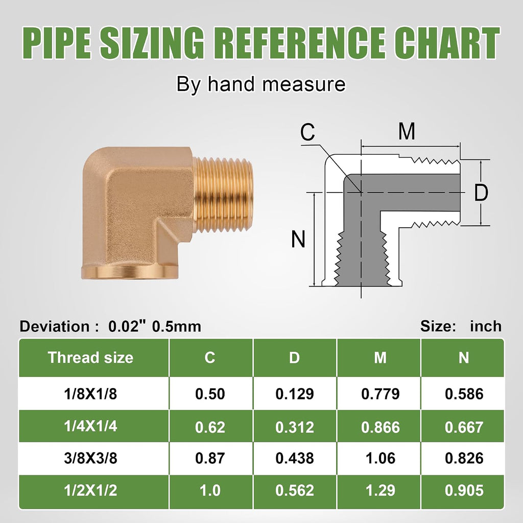 5Pcs Brass Pipe Fittings 90 Degree Street Elbow,1/2" x 1/2"