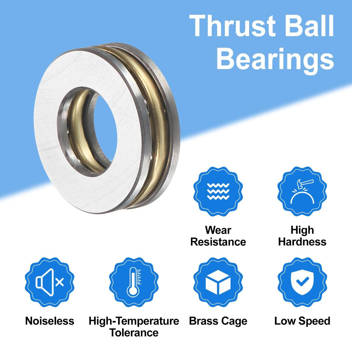 uxcell 10Pcs F8-14M Thrust Ball Bearings 8mm Bore 14mm OD 4mm Thick