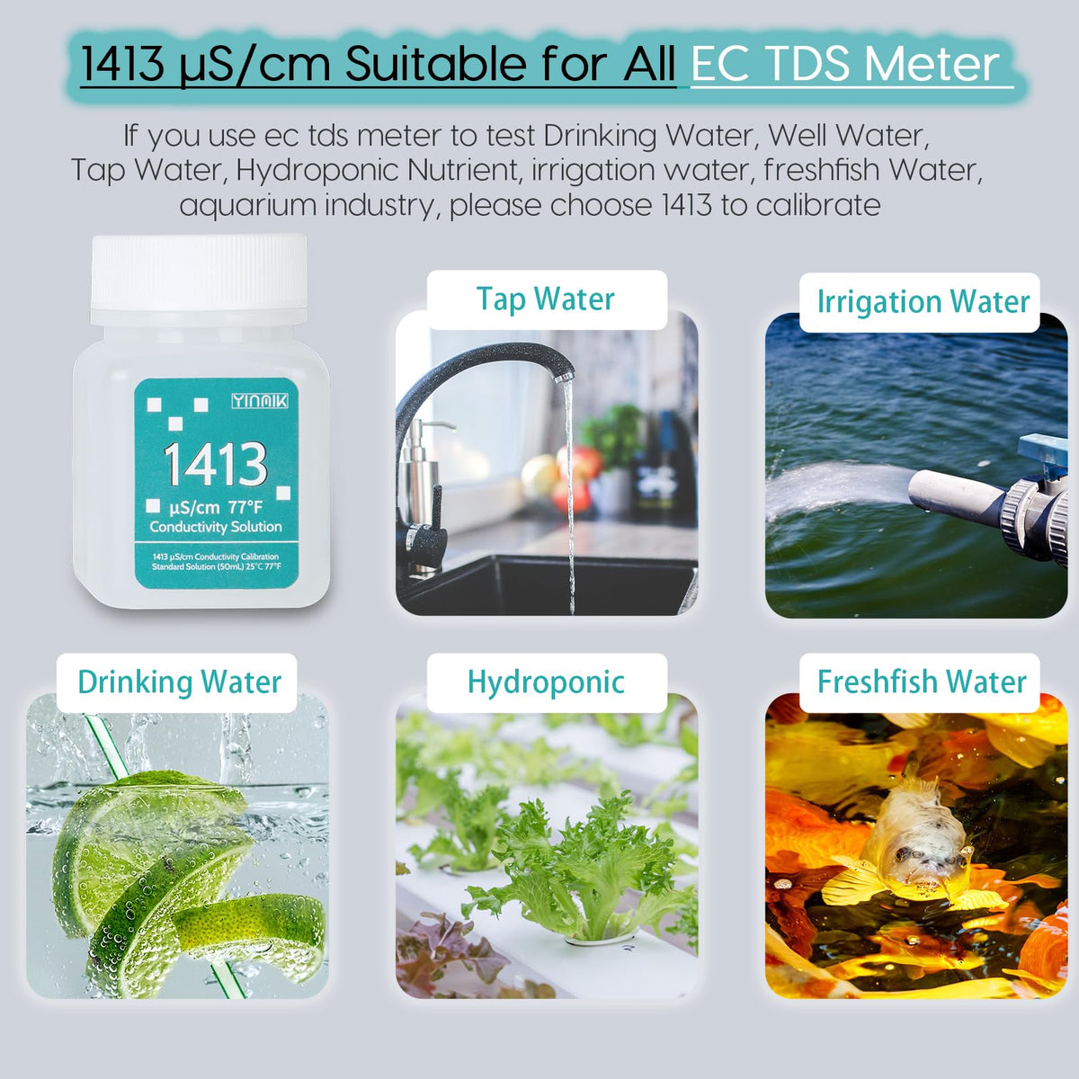 1413 μS/cm Calibration Solution Conductivity Salt Standard Buffer Solution