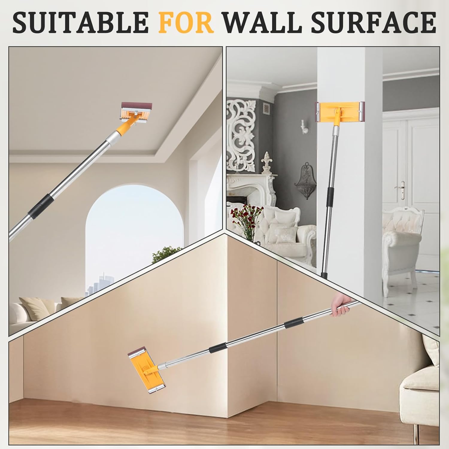 Pole Sander for Drywall, 31-74" Adjustable Extension Manual Drywall Sander | 74" Adjustable Manual Drywall Sander