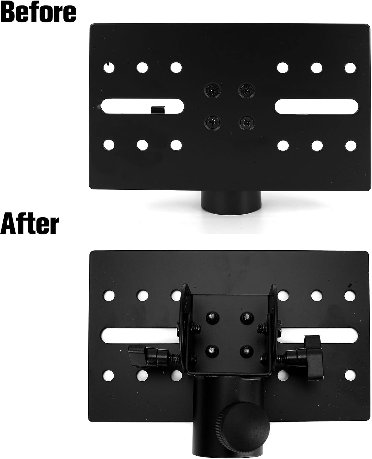 Rotatable 35mm Speaker Stand Adapter, Adjustable Metal Mount Bracket Tripod Pole DJ Top Cap, Heavy-Duty D-G Speaker