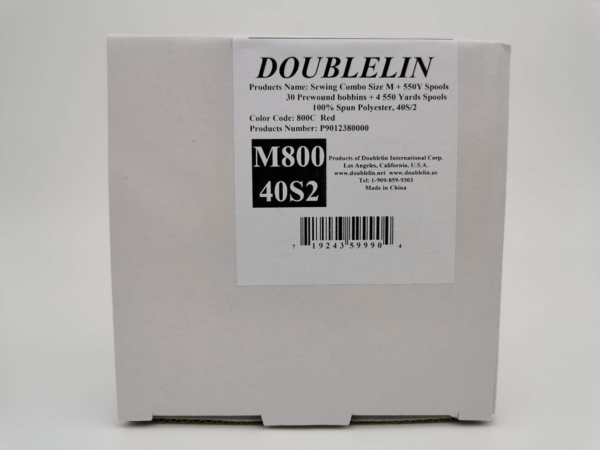 Size M Sewing Combo, 800 Red, 30 Bobbins + 4 Spools