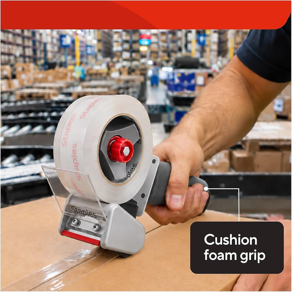 Packing Tape Dispenser, Gray, Handheld, 3 Inch Wide