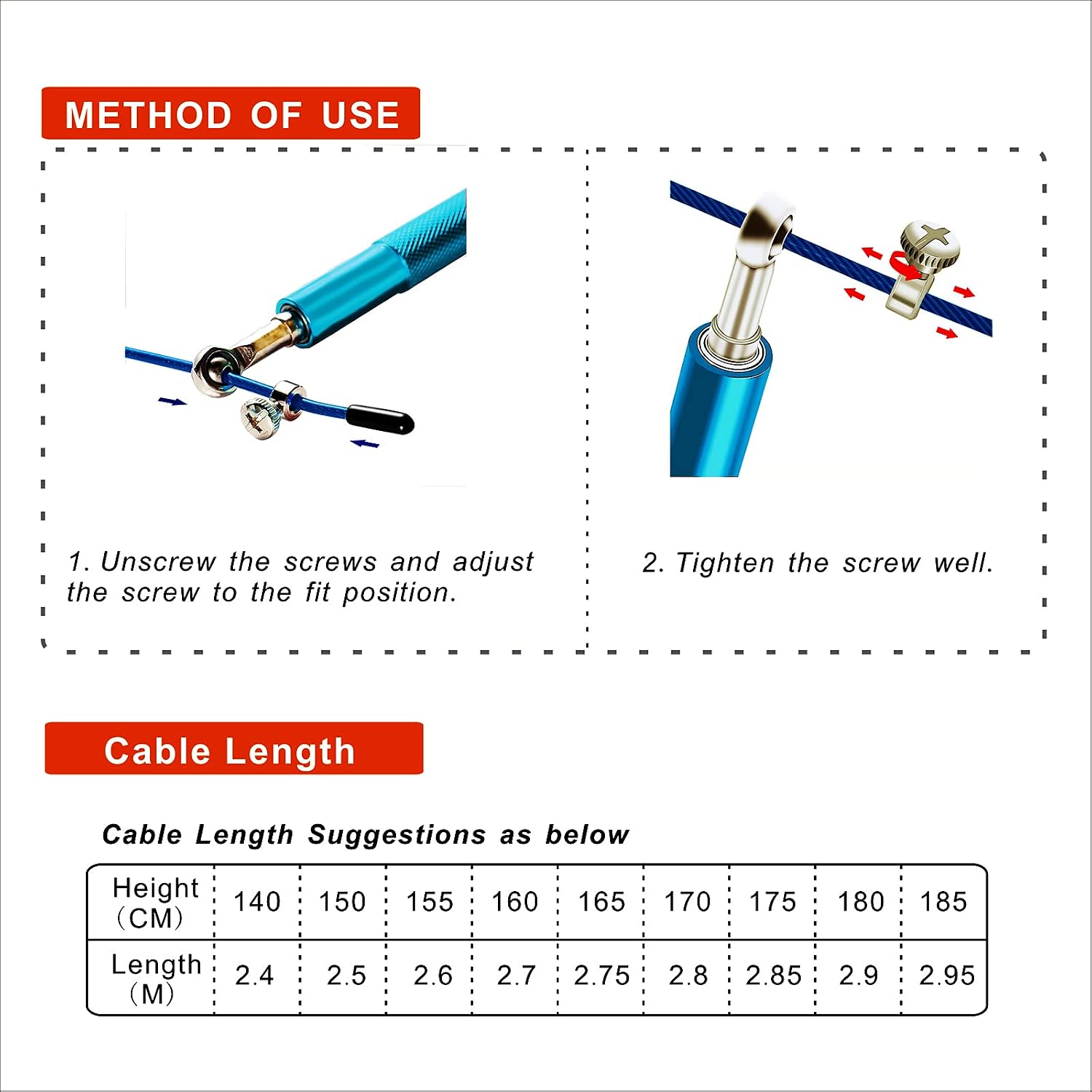 Speed Jump Rope - 360° Swivel Ball Bearing - Adjustable steel coated rope-Aluminum Anti Skipping Handle -Fitness