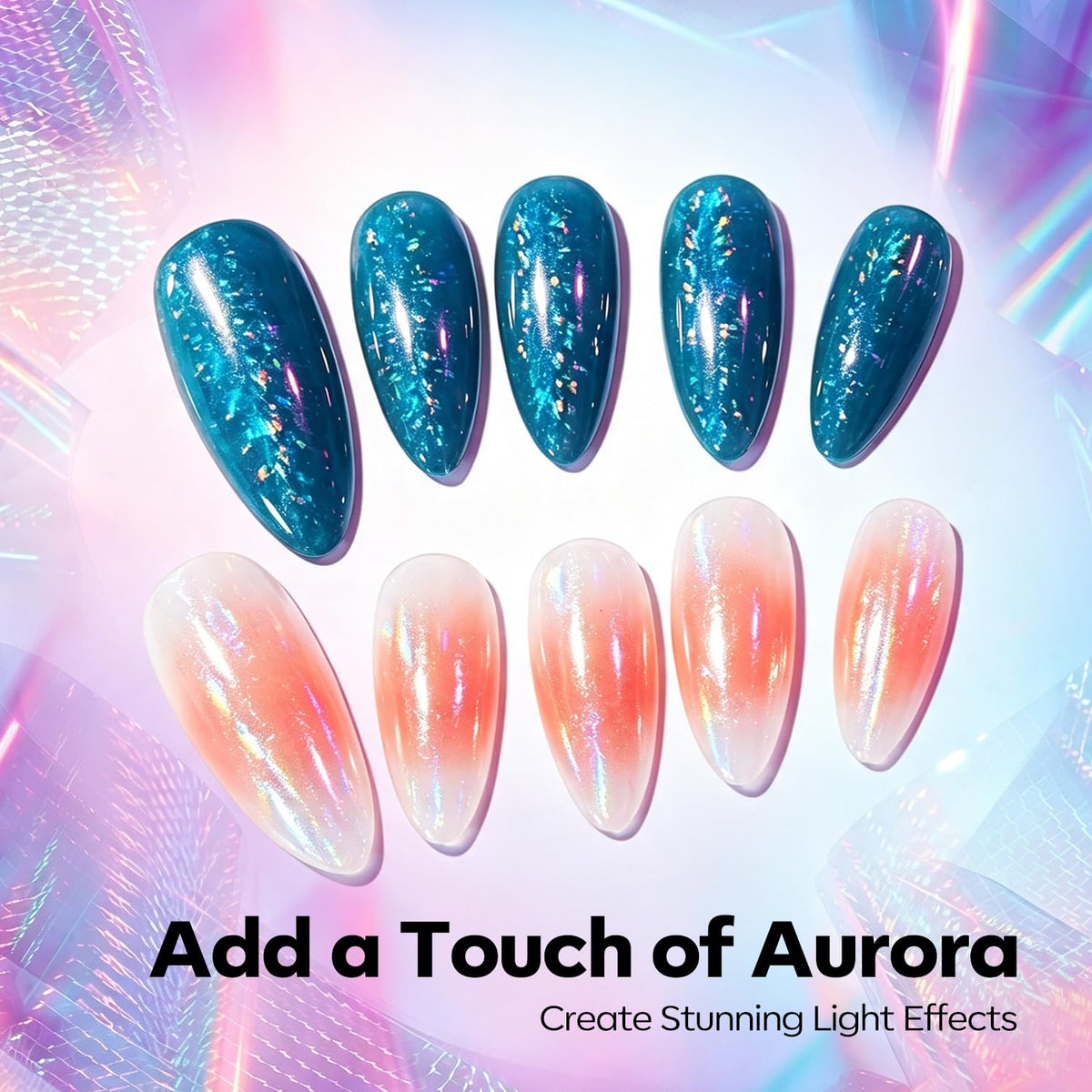 20 Rolls Lace Nail Foil Transfer Aurora Flower Nail Art Stickers