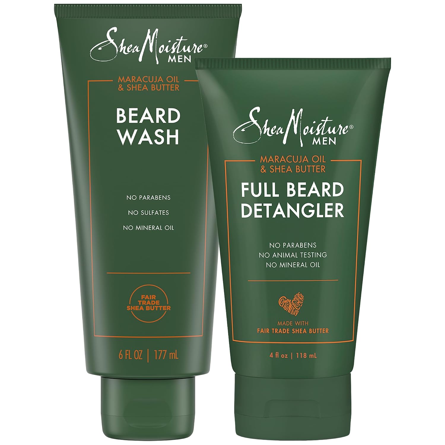 SheaMoisture Beard Wash & Full Beard Detangler, Self-Care Gifts for Men | Gentle Beard Wash and Conditioner with Tea