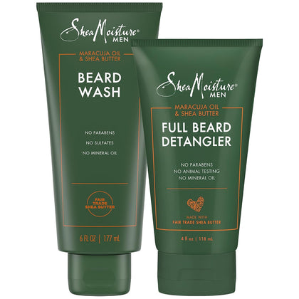 SheaMoisture Beard Wash & Full Beard Detangler, Self-Care Gifts for Men | Gentle Beard Wash and Conditioner with Tea