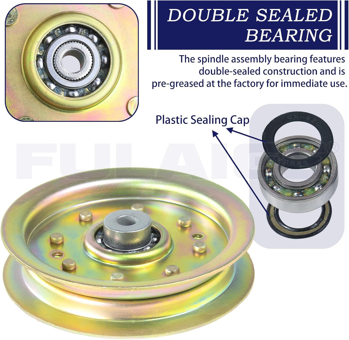 2 Pack 753-08171 756-04129B Idler Pulley for Cub Cadet 50" RZT 50