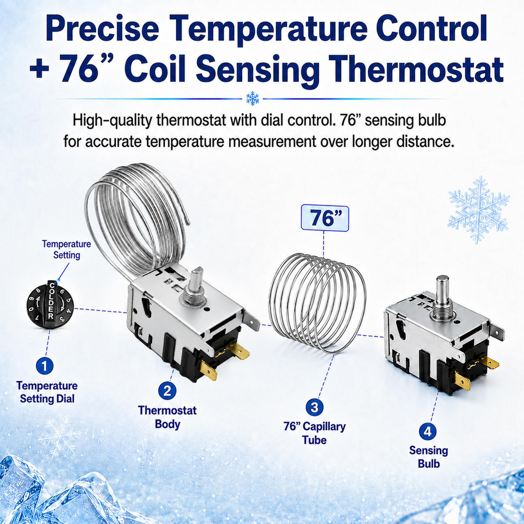 800366 Refrigerator Thermostat Compatible with True TSSU TPP TD TBB GDM