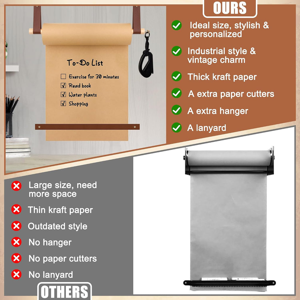 11.8" Kraft Wall Mounted Butcher Paper Roll Holder Dispenser