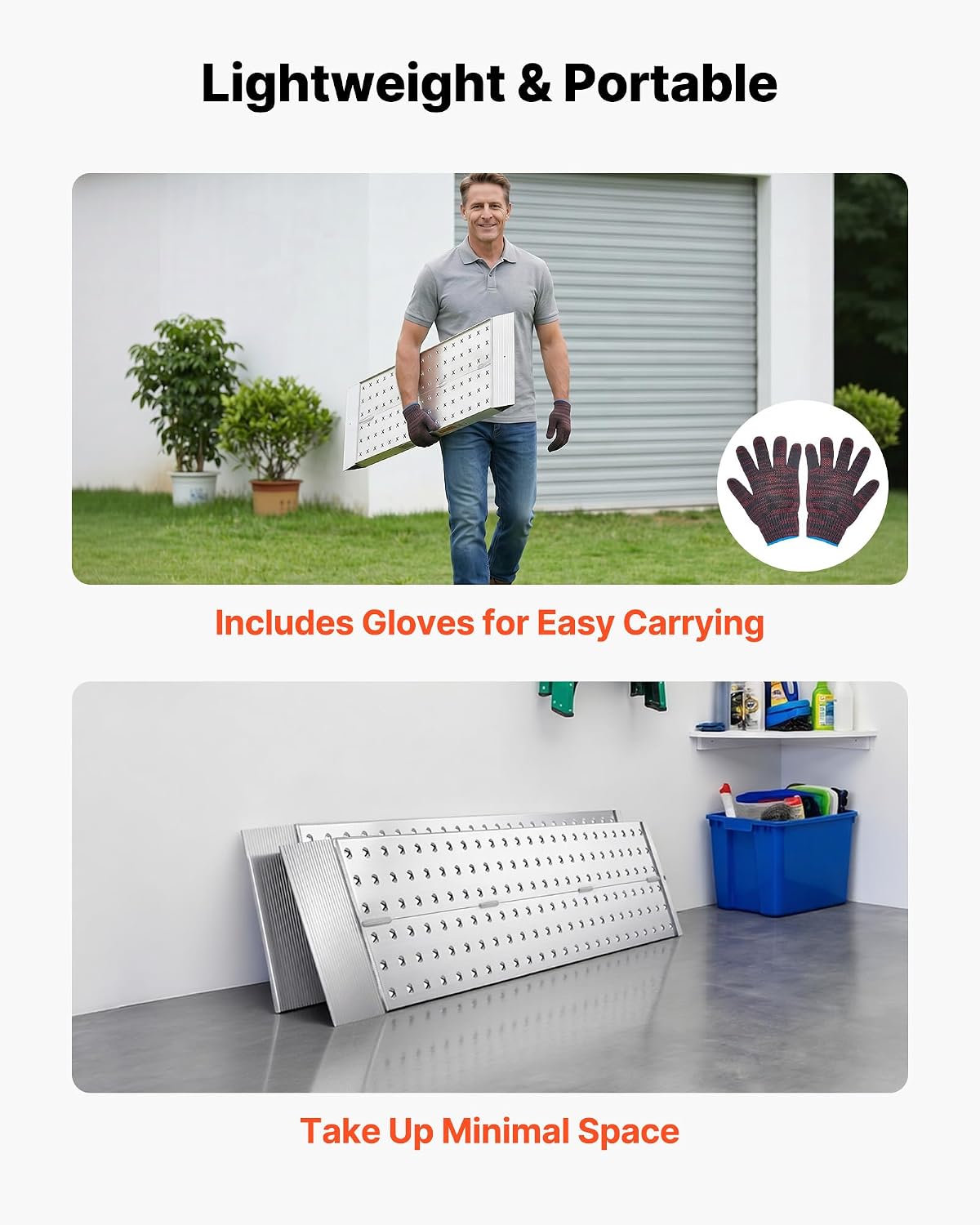 Aluminum Trailer Ramps, 2PCS 55 x 12 in, Heavy-Duty ATV Ramp Set with Anti-Slip Plates, 3000LBS Combined Capacity