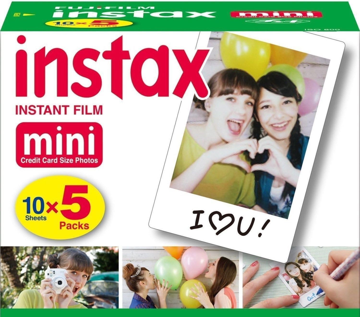 Instax Mini Instant Film, 10 Sheets x 5 Packs (Total 50 Shoots)