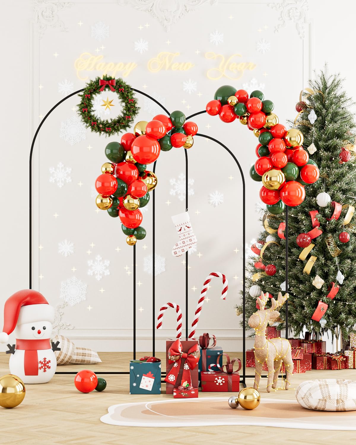 Wedding Arch, Metal Arch Backdrop Stand, Black, 7.2FT, 6.6FT, 6FT