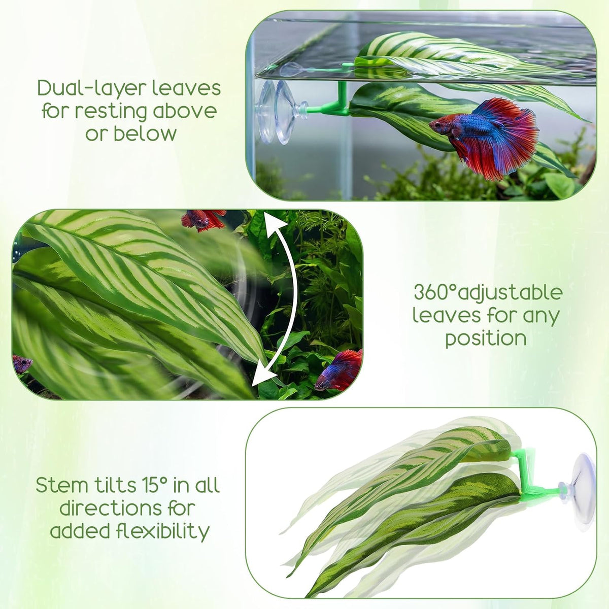 5 Set Betta Hammock for Aquarium, Funny Betta Fish Toys Plastic Bettas Fishes Tank Accessories for Resting Hiding