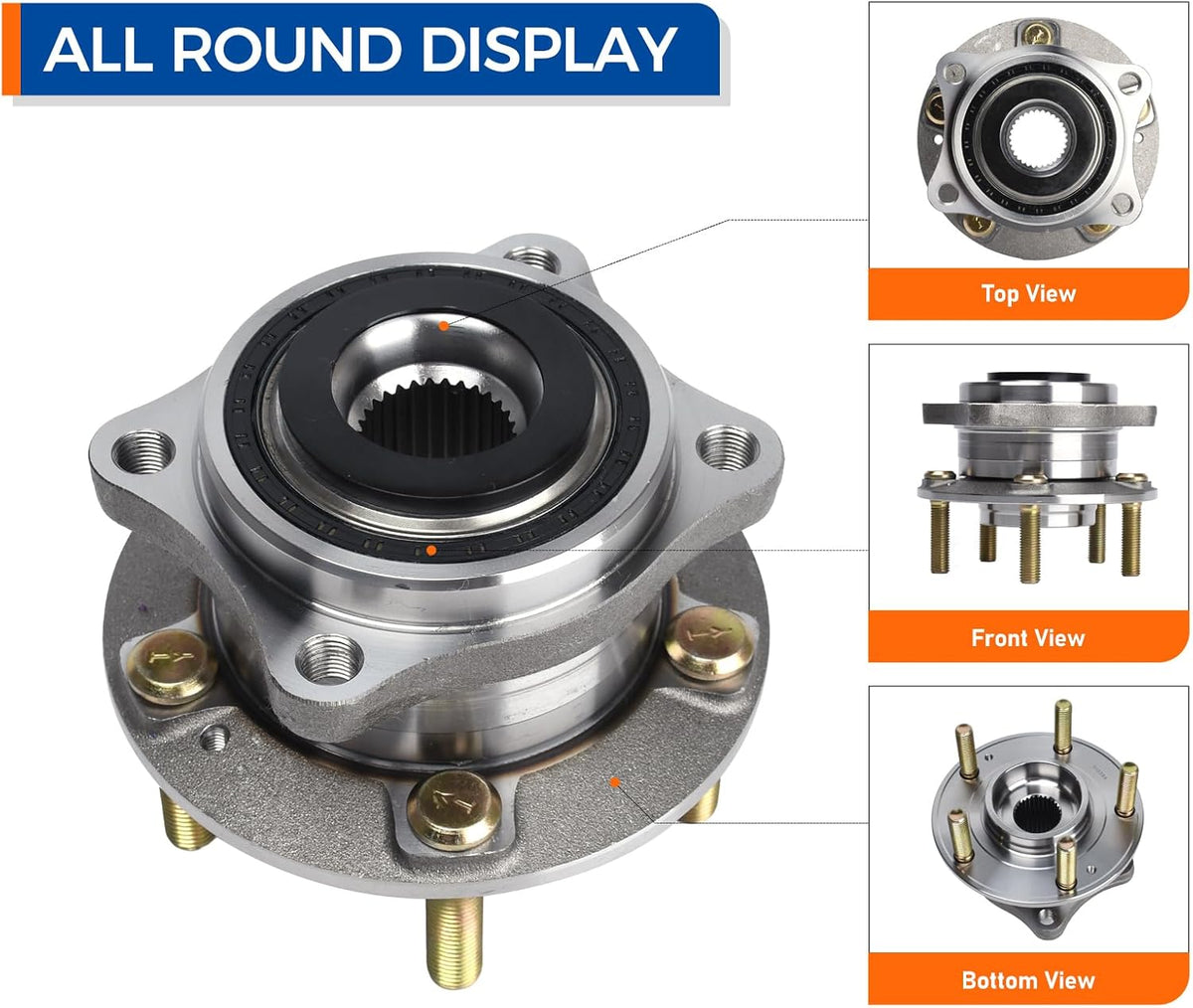 PAROD 513266 Pair of 2 Front or Rear AWD Wheel Hub Bearing Assembly Compatible with 07-18 Hyundai Santa Fe, 13-18 Santa Fe Sport, Santa Fe XL, 07-12 Veracruz, 14-17 Kia Rondo, 11-15 Kia Sorento