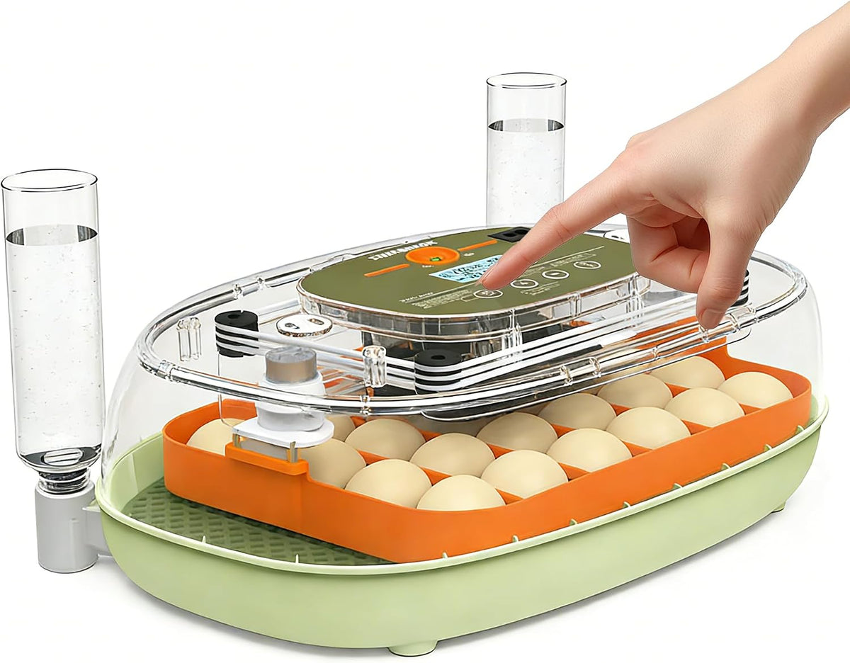 24-Egg Digital Incubator - Automatic Temperature and Humidity Control, LED Display, Automatic Rotation, External