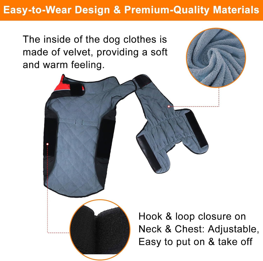 Warm Dog Winter Coat, Gimilife Dog Sweater Cold Weather Coats Waterproof Dogs Apparel Clothes Pet Jacket Padded Vest
