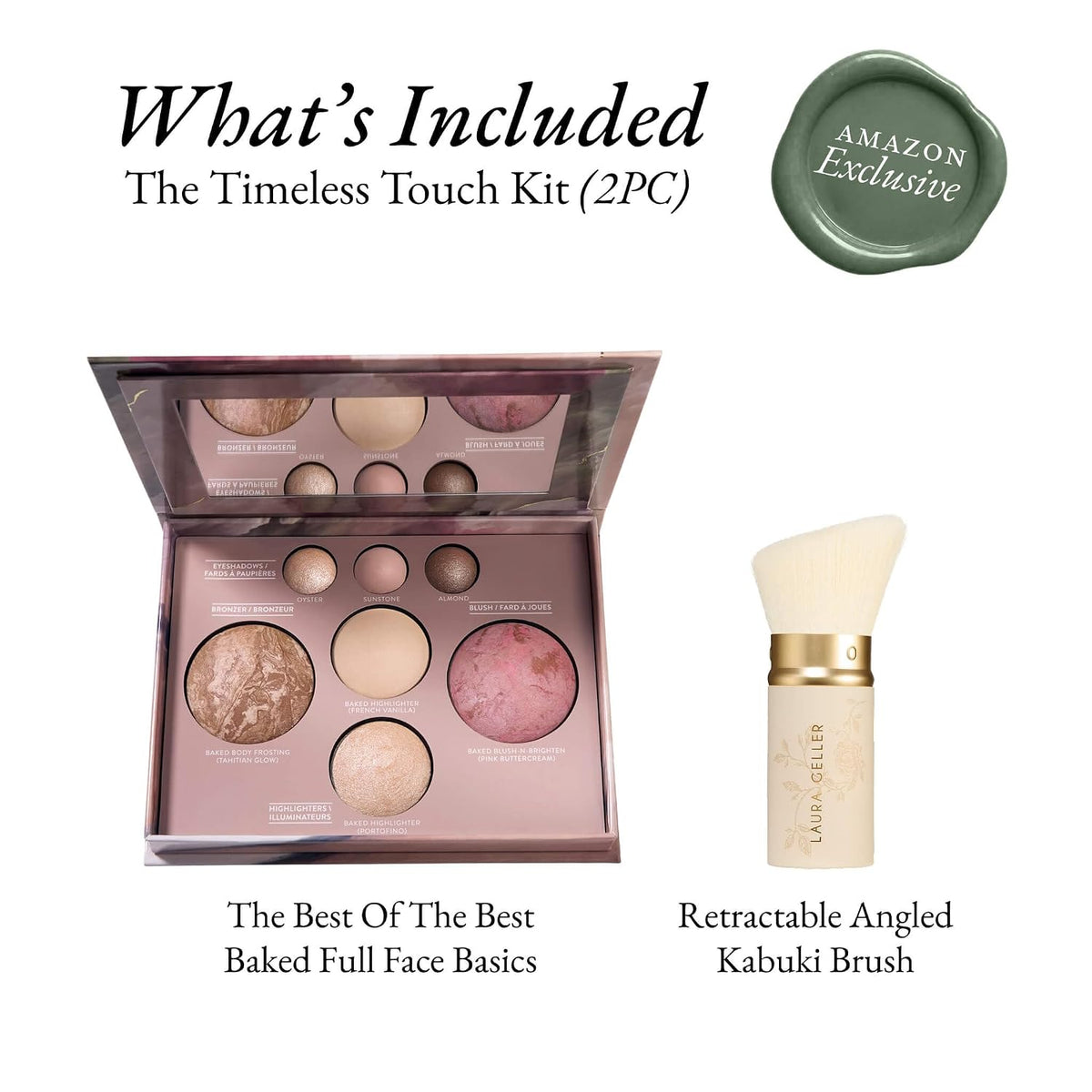 LAURA GELLER The Timeless Touch Kit | Amazon Exclusive - Giftable Makeup Set with All-in-One Face Palette +