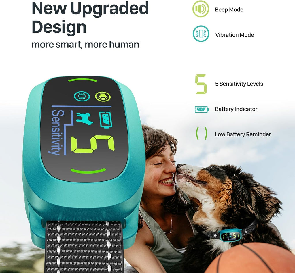 Dog Bark Collar, Rechargeable Smart Collar, Anti Barking Training Collar with 5 Adjustable Sensitivity Beep