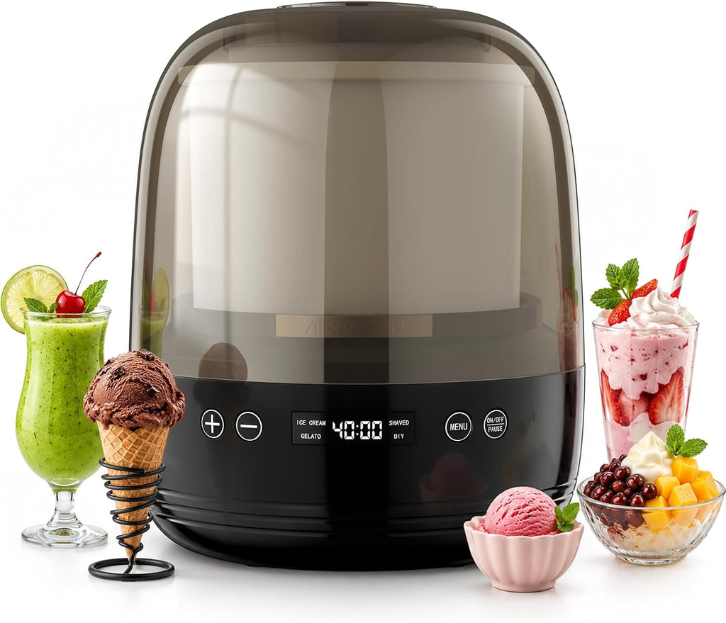 Ice Cream Maker, 2.1-Qt Ice Cream Machine with LED Display & Timer