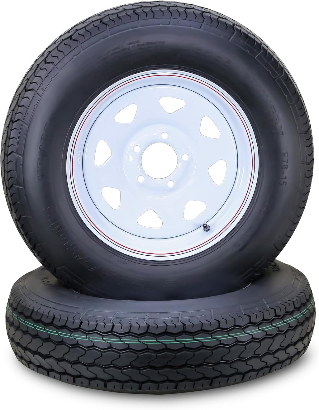 Trailer Tire Wheel ST205/75D15 6PR 101L 5X4.5 White Spoke Pk2