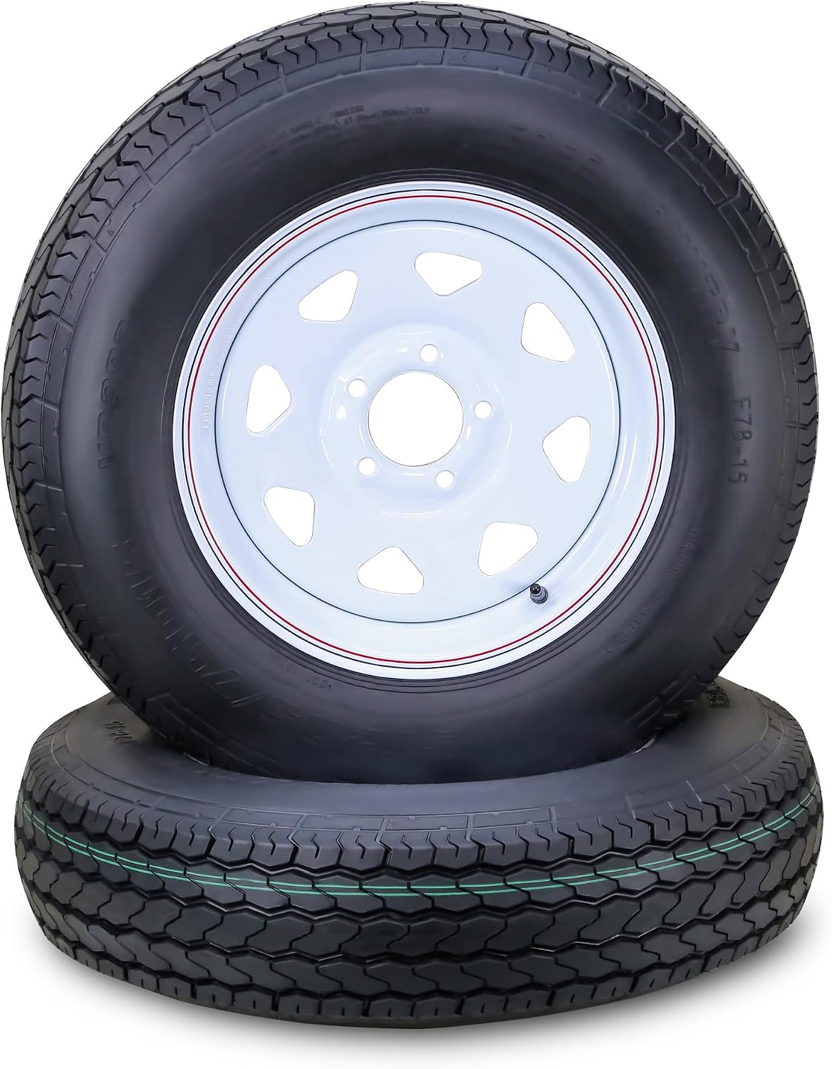 Trailer Tire Wheel ST205/75D15 6PR 101L 5X4.5 White Spoke Pk2