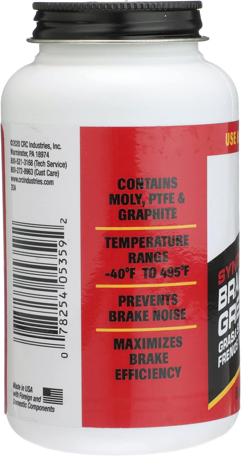 CRC Synthetic Brake & Caliper Grease - Prevents Brake Noise - 8 oz