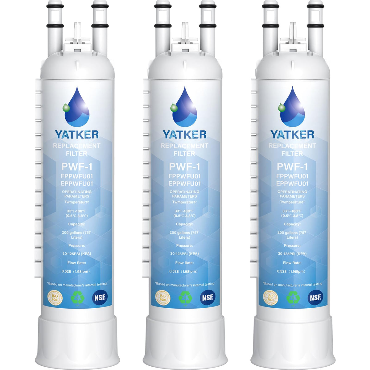 FPPWFU01 Water Filter Replacement 3 Packs