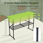 68.5" Adjustable Workbench, Heavy Duty Folding Work Table with Wheels, Workshop Tool Bench 2000 LBS, Metal with