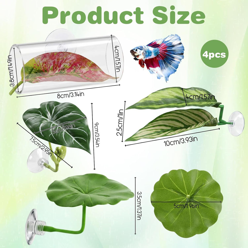 5 Set Betta Hammock for Aquarium, Funny Betta Fish Toys Plastic Bettas Fishes Tank Accessories for Resting Hiding
