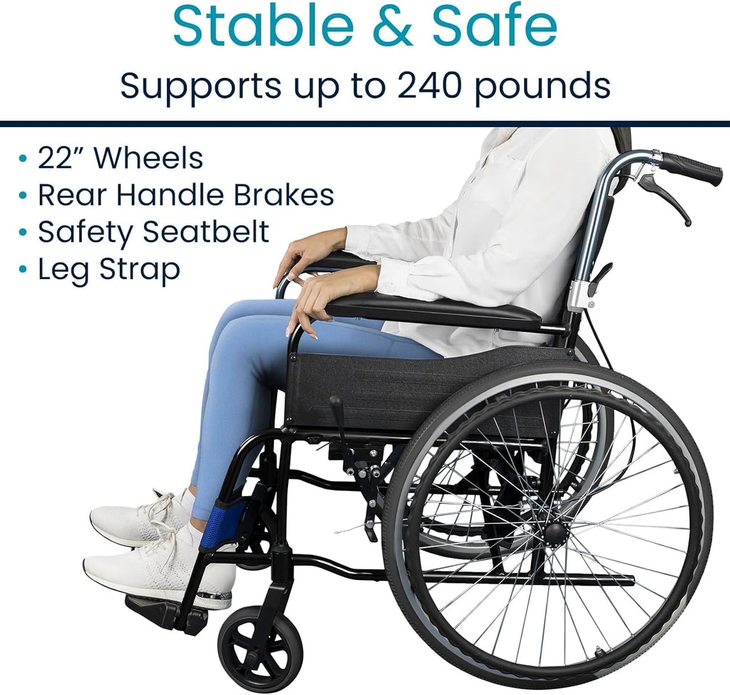 Ultra Lightweight Wheelchair for Adults - Foldable
